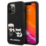 Karl Lagerfeld KLHCP13LSSKCK Hardcase Black Silicone Karl & Choupette Kryt iPhone 13 Pro