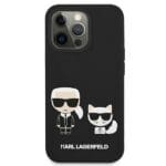 Karl Lagerfeld KLHCP13LSSKCK Hardcase Black Silicone Karl & Choupette Kryt iPhone 13 Pro