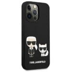Karl Lagerfeld KLHCP13LSSKCK Hardcase Black Silicone Karl & Choupette Kryt iPhone 13 Pro