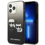 Karl Lagerfeld KLHCP13LTGKCK Black Gradient Ikonik Karl & Choupette Kryt iPhone 13 Pro