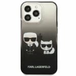 Karl Lagerfeld KLHCP13LTGKCK Black Gradient Ikonik Karl & Choupette Kryt iPhone 13 Pro