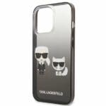 Karl Lagerfeld KLHCP13LTGKCK Black Gradient Ikonik Karl & Choupette Kryt iPhone 13 Pro