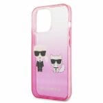 Karl Lagerfeld KLHCP13LTGKCP Pink Gradient Ikonik Karl & Choupette Kryt iPhone 13 Pro