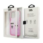 Karl Lagerfeld KLHCP13LTGKCP Pink Gradient Ikonik Karl & Choupette Kryt iPhone 13 Pro