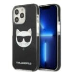 Karl Lagerfeld KLHCP13LTPECK Black Choupette Head Kryt iPhone 13 Pro
