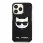 Karl Lagerfeld KLHCP13LTPECK Black Choupette Head Kryt iPhone 13 Pro