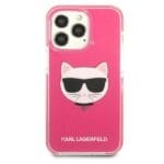 Karl Lagerfeld KLHCP13LTPECPI Fuschia Choupette Head Kryt iPhone 13 Pro