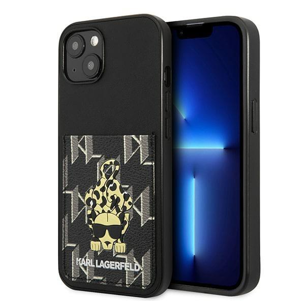 Karl Lagerfeld KLHCP13MCANCNK Black Karlimals Cardslot Kryt iPhone 13