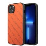 Karl Lagerfeld KLHCP13MPTLO Orange Perforated Allover Kryt iPhone 13