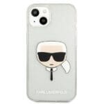 Karl Lagerfeld KLHCP13SKHTUGLS Silver Hardcase Glitter Karls Head Kryt iPhone 13 Mini