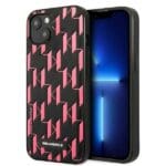Karl Lagerfeld KLHCP13SMNMP1P Pink Monogram Plaque Kryt iPhone 13 Mini