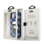 Karl Lagerfeld KLHCP13SPMNIKBL Blue Monogram Ikonik Patch Kryt iPhone 13 Mini