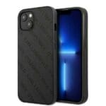 Karl Lagerfeld KLHCP13SPTLK Black Perforated Allover Kryt iPhone 13 Mini