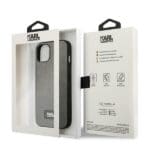 Karl Lagerfeld KLHCP13SSFMP2DG Silver Saffiano Plaque Kryt iPhone 13 Mini