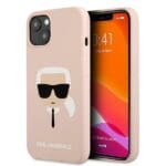 Karl Lagerfeld KLHCP13SSLKHLP Silicone Karl'S Head Light Pink Kryt iPhone 13 Mini