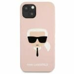 Karl Lagerfeld KLHCP13SSLKHLP Silicone Karl'S Head Light Pink Kryt iPhone 13 Mini