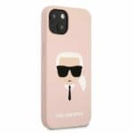 Karl Lagerfeld KLHCP13SSLKHLP Silicone Karl'S Head Light Pink Kryt iPhone 13 Mini