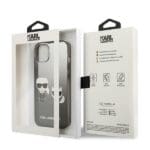 Karl Lagerfeld KLHCP13STGKCK Black Gradient Ikonik Karl & Choupette Kryt iPhone 13 Mini