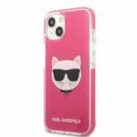 Karl Lagerfeld KLHCP13STPECPI Fuschia Choupette Head Kryt iPhone 13 Mini