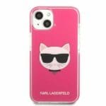 Karl Lagerfeld KLHCP13STPECPI Fuschia Choupette Head Kryt iPhone 13 Mini