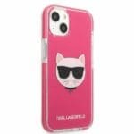 Karl Lagerfeld KLHCP13STPECPI Fuschia Choupette Head Kryt iPhone 13 Mini