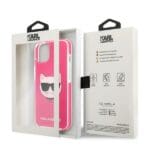 Karl Lagerfeld KLHCP13STPECPI Fuschia Choupette Head Kryt iPhone 13 Mini