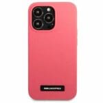 Karl Lagerfeld KLHCP13XSLMP1PI Fuchsia Silicone Plaque Kryt iPhone 13 Pro Max