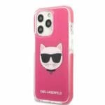 Karl Lagerfeld KLHCP13XTPECPI Fuschia Choupette Head Kryt iPhone 13 Pro Max