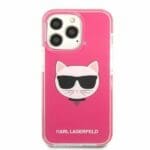 Karl Lagerfeld KLHCP13XTPECPI Fuschia Choupette Head Kryt iPhone 13 Pro Max
