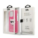 Karl Lagerfeld KLHCP13XTPECPI Fuschia Choupette Head Kryt iPhone 13 Pro Max