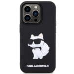 Karl Lagerfeld KLHCP14L3DRKHNK Black Hardcase Rubber Choupette 3D Kryt iPhone 14 Pro