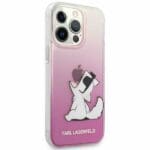 Karl Lagerfeld KLHCP14LCFNRCPI Pink Choupette Fun Kryt iPhone 14 Pro