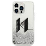 Karl Lagerfeld KLHCP14LLBKLCS Silver Hardcase Liquid Glitter Big KL Kryt iPhone 14 Pro