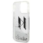 Karl Lagerfeld KLHCP14LLBKLCS Silver Hardcase Liquid Glitter Big KL Kryt iPhone 14 Pro