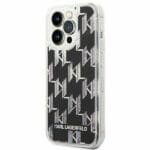 Karl Lagerfeld KLHCP14LLMNMK Black Liquid Glitter Monogram Kryt iPhone 14 Pro