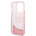 Karl Lagerfeld KLHCP14LLNCHCP Pink Glitter Choupette Head Kryt iPhone 14 Pro