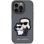 Karl Lagerfeld KLHCP14LSANKCPG Hardcase Silver Saffiano Karl & Choupette Kryt iPhone 14 Pro