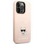 Karl Lagerfeld KLHCP14LSLCTPI Light Pink Silicone Choupette Body Kryt iPhone 14 Pro