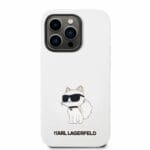 Karl Lagerfeld KLHCP14LSNCHBCH White Silicone Choupette Kryt iPhone 14 Pro