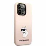 Karl Lagerfeld KLHCP14LSNCHBCP Pink Silicone Choupette Kryt iPhone 14 Pro