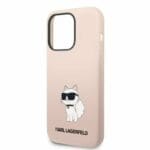 Karl Lagerfeld KLHCP14LSNCHBCP Pink Silicone Choupette Kryt iPhone 14 Pro