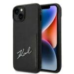 Karl Lagerfeld KLHCP14MCSSK Black Signature Logo Cardslot Kryt iPhone 14 Plus