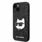 Karl Lagerfeld KLHCP14MG2CPK Black Glitter Choupette Patch Kryt iPhone 14 Plus