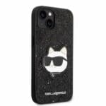 Karl Lagerfeld KLHCP14MG2CPK Black Glitter Choupette Patch Kryt iPhone 14 Plus