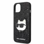 Karl Lagerfeld KLHCP14MG2CPK Black Glitter Choupette Patch Kryt iPhone 14 Plus