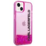 Karl Lagerfeld KLHCP14MLCKVF Pink Liquid Glitter Elong Kryt iPhone 14 Plus