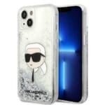 Karl Lagerfeld KLHCP14MLNKHCH Silver Glitter Karl Head Kryt iPhone 14 Plus