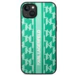 Karl Lagerfeld KLHCP14MPGKLSKN Green Monogram Stripe Kryt iPhone 14 Plus