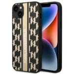 Karl Lagerfeld KLHCP14MPGKLSKW Brown Monogram Stripe Kryt iPhone 14 Plus