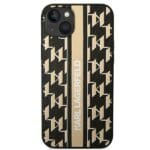 Karl Lagerfeld KLHCP14MPGKLSKW Brown Monogram Stripe Kryt iPhone 14 Plus